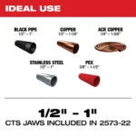 Milwaukee M12 FORCE LOGIC Press Tool Kit with ONEKEY with 1/2 Inch 1" Inch CTSV Jaws - Image 2