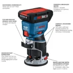 Bosch 18V Brushless Colt Palm Router Kit - Image 2