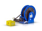 Coxreels Hose Reel 30' Compact Spring Driven Cord Quad Receptacle with 12GA Steel Base - Image 2