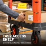 Crescent RAILWORKS 2 Shelf Industrial Utility Cart with 5 Inch Hard Casters and Double Door Lockable Security Panel - Image 5