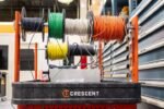 Crescent RAILWORKS 2 Shelf Industrial Utility Cart with 5 Inch Hard Casters and Electrician Wire Spool Corner Posts - Image 4