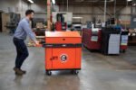 Crescent RAILWORKS 2 Shelf Industrial Utility Cart with 5 Inch Hard Casters and Single Door Lockable Security Panel - Image 4