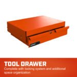 Crescent RAILWORKS 2 Shelf Industrial Utility Cart with 5 Inch Hard Casters and Tool Drawer - Image 3