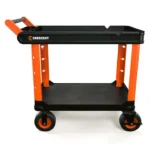 Crescent RAILWORKS 2 Shelf Industrial Utility Cart with 5 Inch Hard Casters
