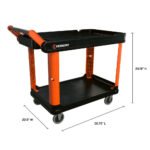 Crescent RAILWORKS 2 Shelf Industrial Utility Cart with 8 Inch Casters - Image 4