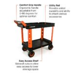 Crescent RAILWORKS 2 Shelf Industrial Utility Cart with 8 Inch Casters - Image 3