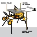 DEWALT 10 Inch Jobsite Table Saw 32-1/2 Inch Rip Capacity and Rolling Stand with Circular Saw Blade Combo Kit Bundle - Image 2