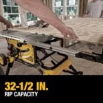 DEWALT 10in Jobsite Table Saw 32 1/2in Rip Capacity & Rolling Stand - Image 3