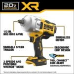 DEWALT 20V MAX XR 1/2 Inch Impact Wrench with Hog Ring (Bare Tool) - Image 2