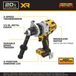 DEWALT 20V MAX XR Brushless Cordless 1/2 Inch Hammer Drill (Bare Tool) - Image 2