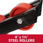 JET 5-Leg Pipe Jack Stand with Casters and Steel Rollers - Image 5