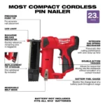 Milwaukee M12 23 Gauge Pin Nailer (Bare Tool) - Image 4