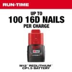 Milwaukee M12 Cordless Lithium-Ion Palm Nailer (Bare Tool) - Image 3
