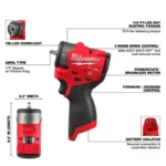 Milwaukee M12 FUEL 1/4 Inch Subcompact Impact Wrench with Friction Ring (Bare Tool) - Image 3