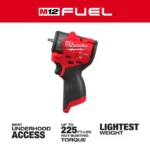 Milwaukee M12 FUEL 3/8 Inch Subcompact Impact Wrench with Friction Ring (Bare Tool) - Image 2