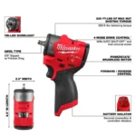 Milwaukee M12 FUEL 3/8 Inch Subcompact Impact Wrench with Friction Ring (Bare Tool) - Image 3