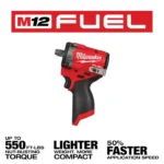 Milwaukee M12 FUEL Stubby 1/2 Inch Impact Wrench (Bare Tool) - Image 3