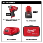 Milwaukee M12 FUEL SURGE 1/4 in. Hex Hydraulic Driver 2 Battery Kit - Image 2