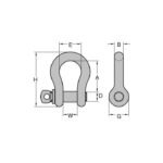 Peerless Chain Forged Alloy Screw Pin Anchor Shackle, 1in, 25000lbs - Image 2