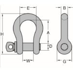 Peerless Chain Forged Carbon Screw Pin Anchor Shackle, 5/8in, 7165lbs - Image 2