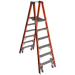 Werner 6 Ft. Type IA Fiberglass Platform Ladder with Casters